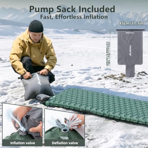 Ultralight Camping Sleeping Pad with R-Value 9 Insulation – Waterproof & Compact