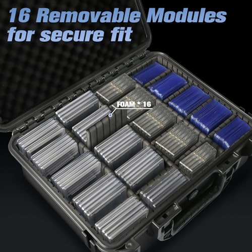 HOSOCASE Extra Large Black Graded Card Storage Box with 12 Dividers