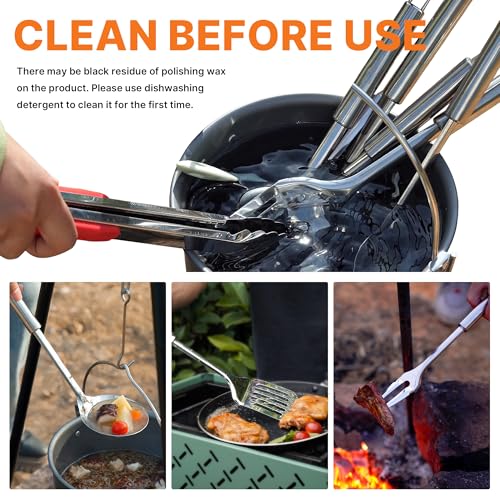 16-Piece Camping Cooking Utensil Set with Organizer Bag - Outdoor Kitchen Tools