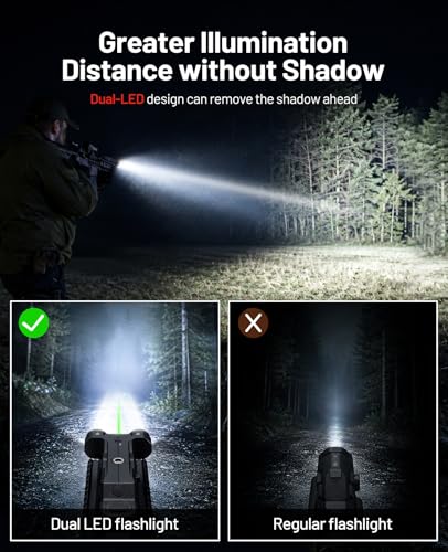 Dual LED Laser Combo Light with Quick Detach Mount - Green Beam