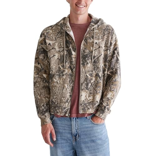 Men's Forest Camo Boxy Full-Zip Hoodie - X-Large
