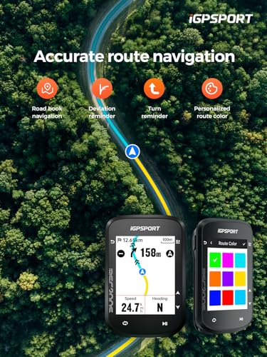 iGPSPORT BSC200S GPS Bike Computer Bundle - Wireless Navigation, 2.4" Screen, Waterproof