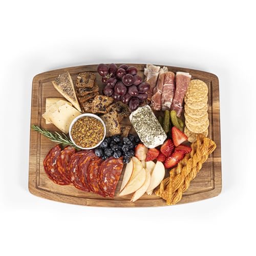NCAA Texas A&M Ovale Acacia Cutting Board with Juice Groove - Charcuterie Serving Platter