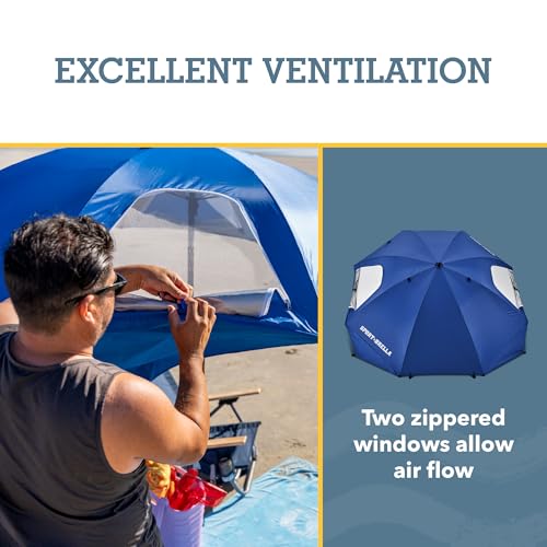Bright Gray 8-Foot Sport-Brella UPF 50+ Shelter with Side Panels & Tilt