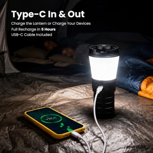 Sofirn Rechargeable Camping Lantern with Dimmable 2700K-5000K, 90 CRI, IPX7 Waterproof, 800 Lumens