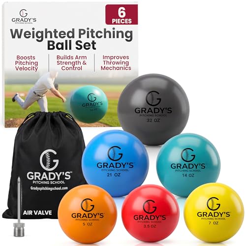 Weighted Velocity Training Balls Set for Pitching & Arm Strength - Flats Variation | 6 Balls + Carrying Case