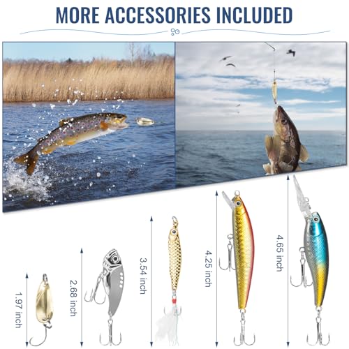 92Pcs Complete Fishing Tackle Kit with Lures, Hooks, Weights & Tackle Box