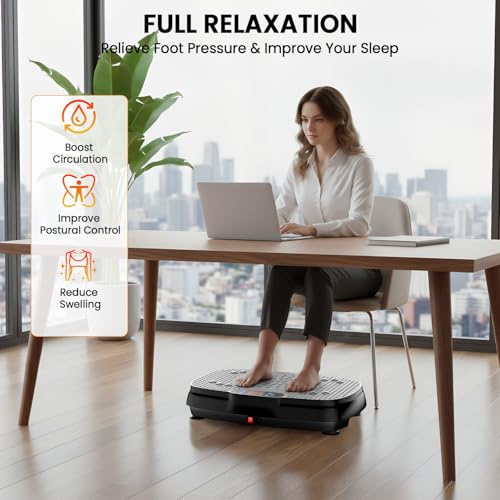 TISSCARE Silver Grey Vibration Plate Exercise Machine for Full-Body Workout & Fat Loss