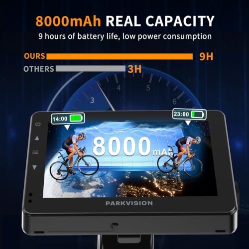 PARKVISION Bicycle Rear View Camera 1080P Monitor Night Vision 9-Hour Battery