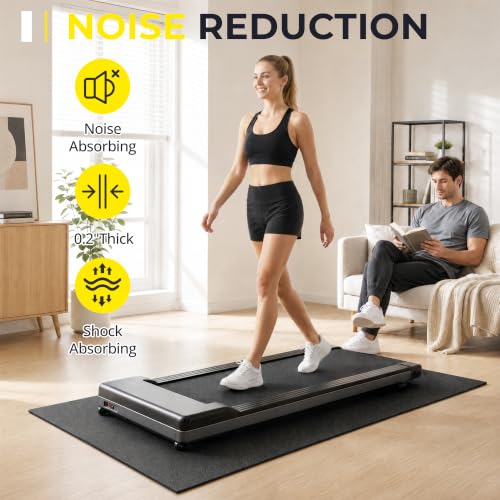 HULKFIT 1/4-Inch High Density Equipment Floor Mat - 96 x 48 Inches Non-Slip Gym Protection Pad