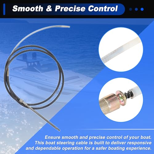 VekAuto 10ft Marine Boat Steering Control Cable M66X10 Black