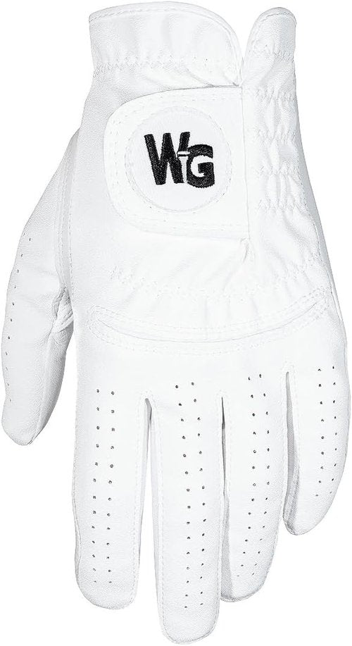 Flex Premium Cabretta Leather Golf Gloves by Wedge Guys - Stretchy Microfit Spandex Back for Comfort | Left Hand 3-Pack
