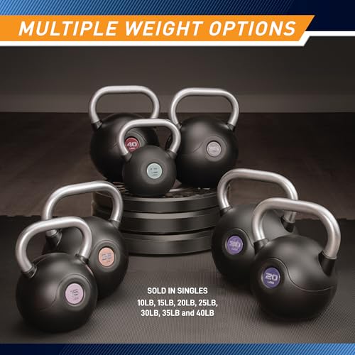 40 lb Red PU Coated Kettlebell with Steel Handle for Strength Training