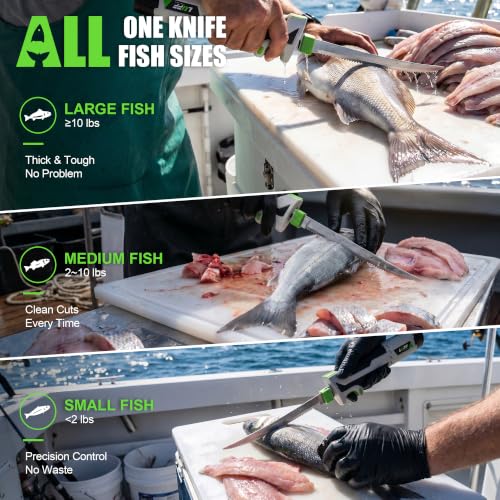 LUFF 12V Electric Fillet Knife, 8" & 10" Reciprocating Blades
