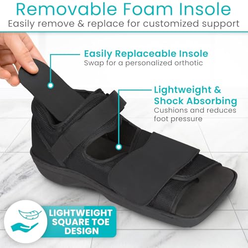Vive Post Op Shoe - Lightweight Medical Walking Boot with Adjustable Straps - Large
