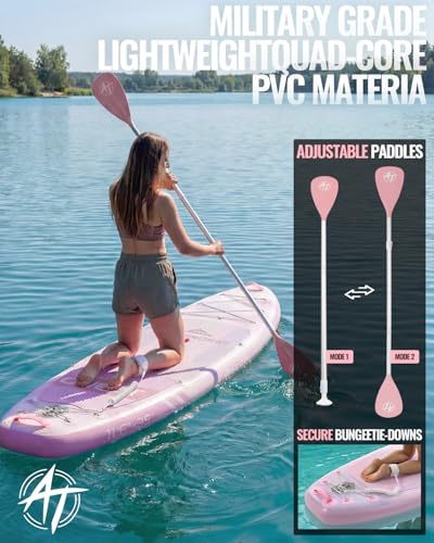 Inflatable Paddle Board 11'6" Extra Wide 450lbs Capacity - Gradient Rose Pink
