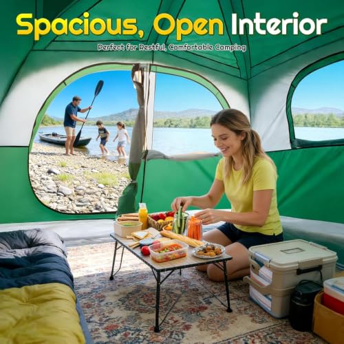WildFinder Green SUV Tent for Camping - 6-Person Family Tailgate Shelter