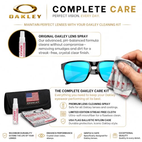 Oakley Holbrook OO9102 Square Sunglasses Polished Black Frame with Prizm Sapphire Lenses - One Size