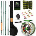 Green Fly Fishing Rod Combo 4-Piece 5/6 Weight with Reel & Accessories
