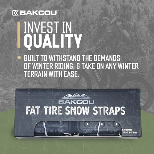 Bakcou Fat Tire Snow Straps - Set of 20 Ice & Snow Traction for 3.5-4 Inch Tires
