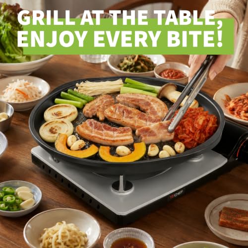 TECHEF Korean BBQ Non-Stick Grill Pan with Portable Gas Stove - Grill Pan w Stove