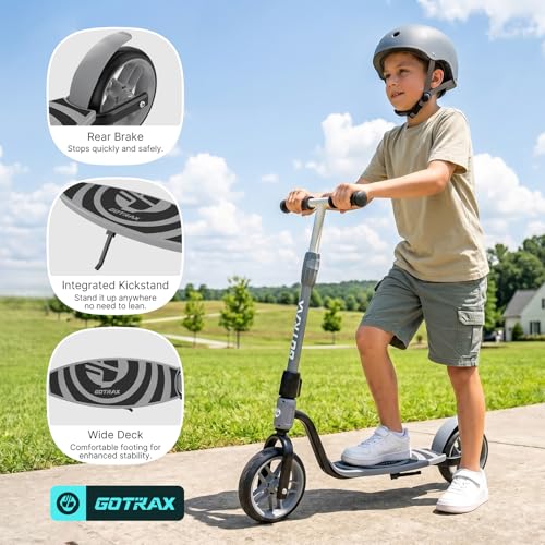 Kids Kick Scooter with 8-Inch Wheels - Gotrax KS8 Matte Black, Adjustable Handlebar, Safe & Lightweight for Ages 5+