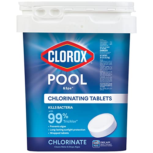 Clorox Pool & Spa Active99 3-Inch Chlorinating Tablets 35LB for Bacteria & Algae Control