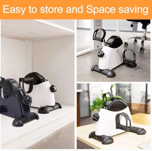 Mini Exercise Bike for Legs and Arms - Under Desk Pedal Exerciser with LCD Monitor