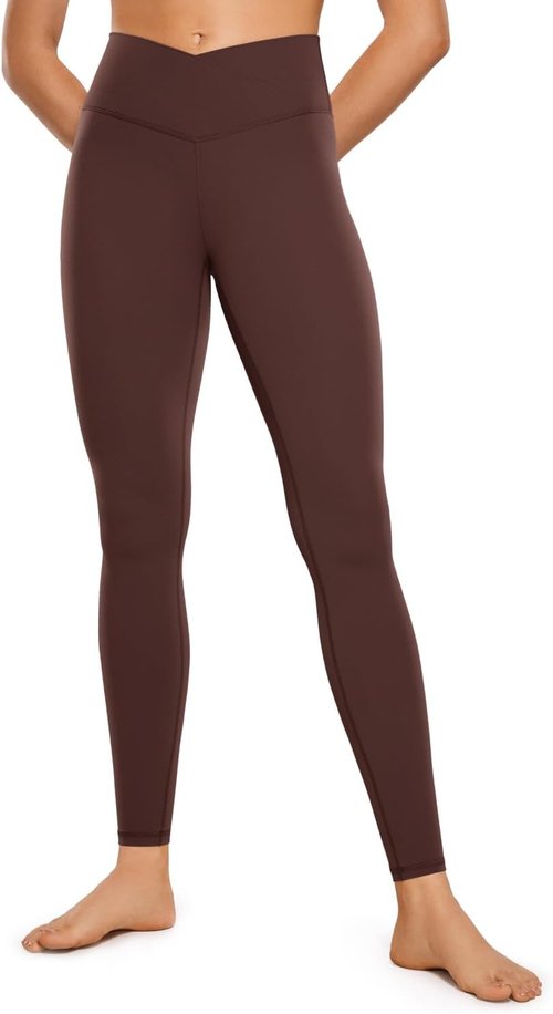 CRZ YOGA Women's Butterluxe Cross Waist Leggings - 25" High Waisted V Crossover Gym Yoga Pants