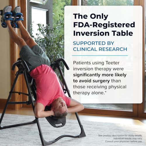 TEETER EP-560 Classic Inversion Table for Back Pain Relief, FDA Registered, 300 lb Capacity