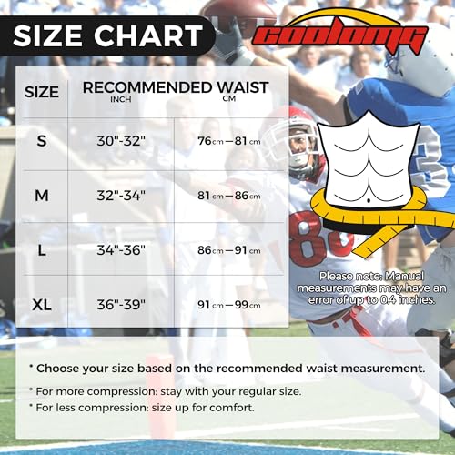 Adult Football Girdle with Cup Pocket - Black, Medium, 5 Pad Protection