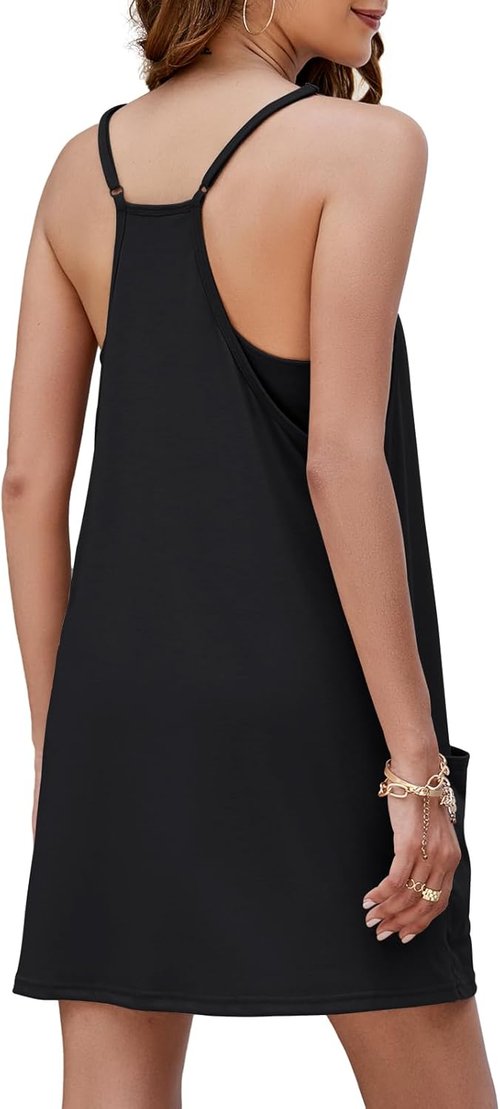 Nirovien Women's Tennis Dress - Sleeveless Mini Workout Dress with Shorts for Golf & Athletics