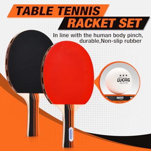 2-Player Ping Pong Paddle Set with Balls and Case for Indoor & Outdoor Play