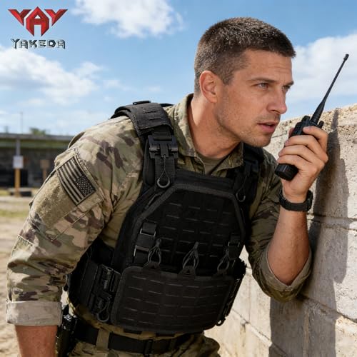 Men's Tactical Outdoor Vest - 1000D Nylon, Quick Release, Black, One Size