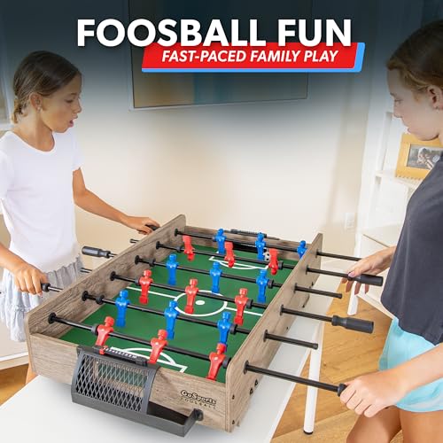 Oak Variation 32 Inch Tabletop Foosball Game Set - Portable & Modern Design