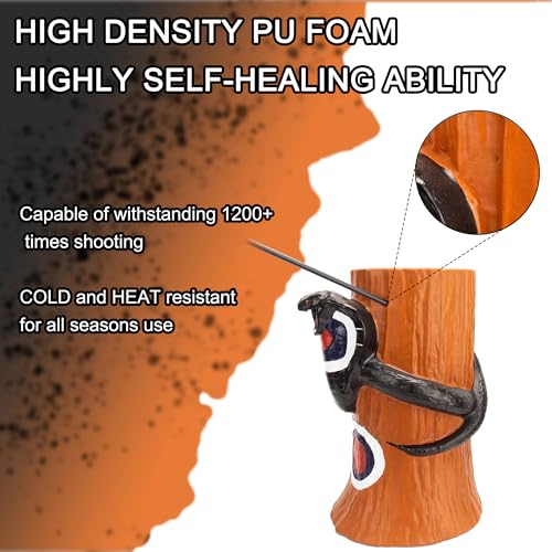 3D Animal Archery Target - Self-Healing Foam Snake & Tree Stump for Bow Hunting