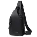 Hjkiopc Waterproof Sling Bags Mens Anti-theft Shoulder Crossbody Backpack with USB Charging Port& Headphone,Outdoor Lightweight Bag (Black)