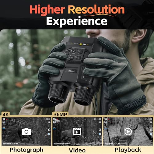 FNIRSI NVS40 4K Night Vision Goggles with 36MP Camera, Long Range Wildlife Observation