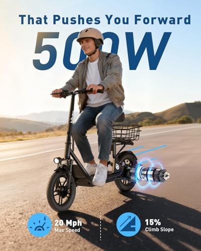 Green Hiboy Q2/U2 Electric Scooter with Seat for Adults - 22 Mile Range
