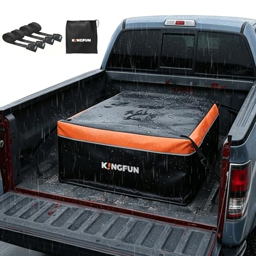Kingfun Truck Bed Cargo Bag - Waterproof 26 Cu Ft Cargo Carrier for Pickup Truck