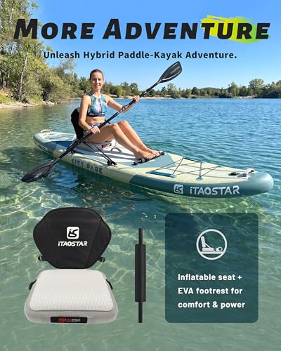 iTAOSTAR 12'×35'' Army Green Paddle Board with All Gear - Inflatable SUP for Water Recreation