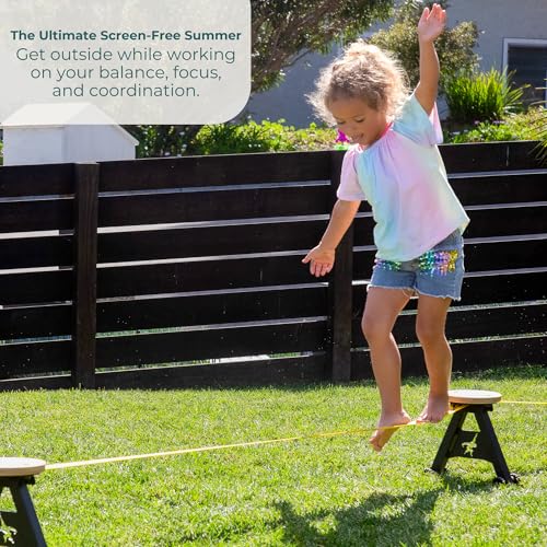 Freestanding Slackline Kit with A-Frames - No Trees Needed, Outdoor Balance Training