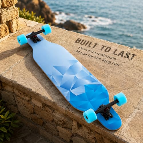 41-Inch Longboard Skateboard for Beginners and Adults - Canadian Maple Drop-Through Deck