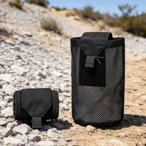 Heavy-Duty Mesh Molle Dump Pouch BK - Rapid Deploy Tactical Belt Mag Carrier
