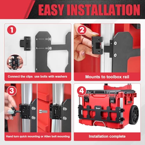 Milwaukee PACKOUT Compatible Mounting Plate Aluminum Tool Box Organizer Bracket