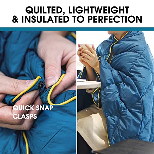 4Monster Down Camping Blanket Grid-Black 54x80 Ultralight Waterproof Puffy Quilt