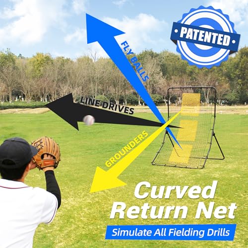 6 x 4 ft Heavy Duty Baseball & Softball Rebounder Net Fielding Trainer