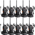 Baofeng 888S Walkie Talkies 10 Pack with Earpieces Long Range Two-Way Radios