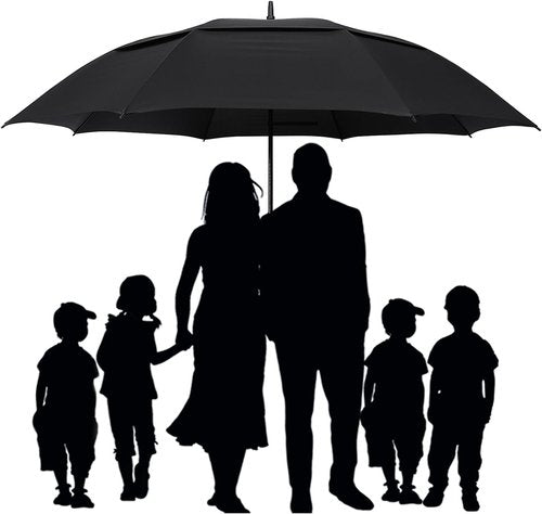 G4Free 72-Inch Oversized Golf Umbrella - Automatic Open, Double Canopy, Windproof | Heavy Duty Black
