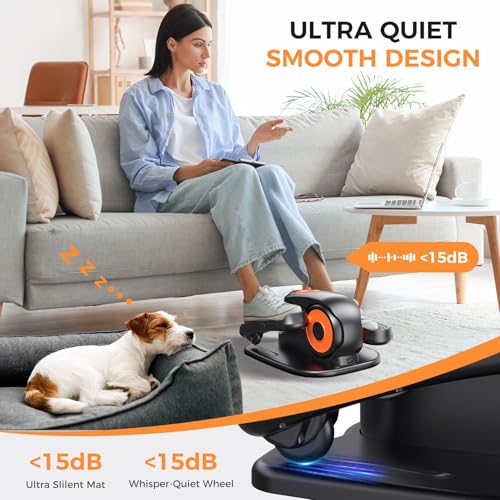 GUGTTR Under Desk Elliptical Machine Black Low Impact Leg Exerciser for Seniors